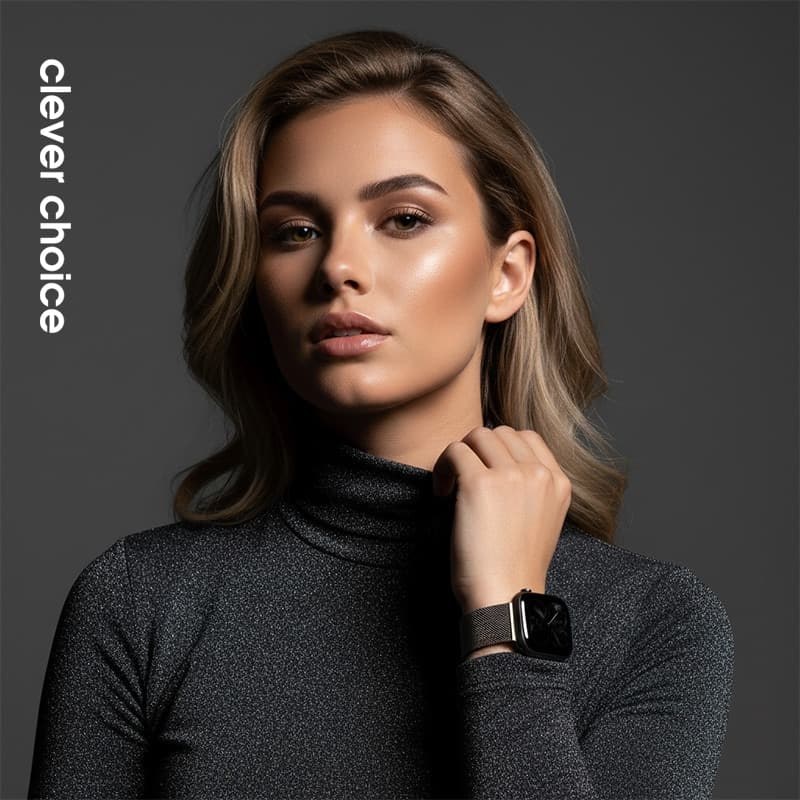 Crong Milano Steel - Cinturino in acciaio inossidabile per Apple Watch 38/40/41/42 mm (grafite) - 8