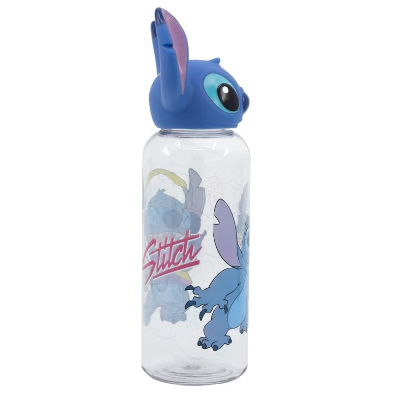 Disney Stitch - Bottiglia da 560 ml con tappo 3D della collezione Flowers - 3