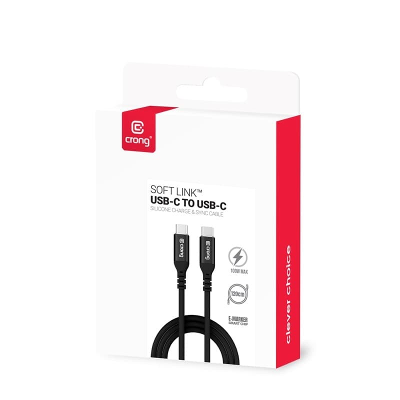 Crong Soft Link - Cavo USB-C a USB-C da 100 W PD 5 A, 200 cm (nero) - 8
