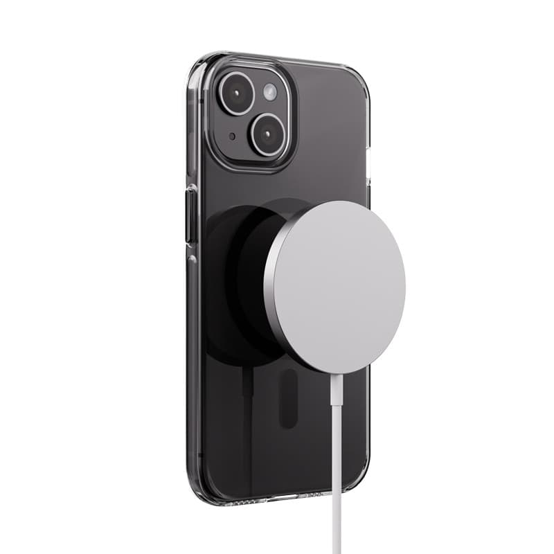 Crong Clear MAG Pro - Custodia MagSafe per iPhone 15 (Nero) - 5