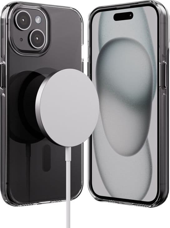 Crong Clear MAG Pro - Custodia MagSafe per iPhone 15 (Nero) - 7