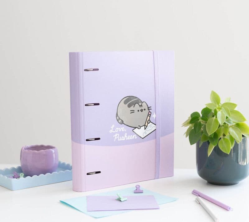 Pusheen - Raccoglitore A4 della collezione Moments (4 anelli, elastico) - 4