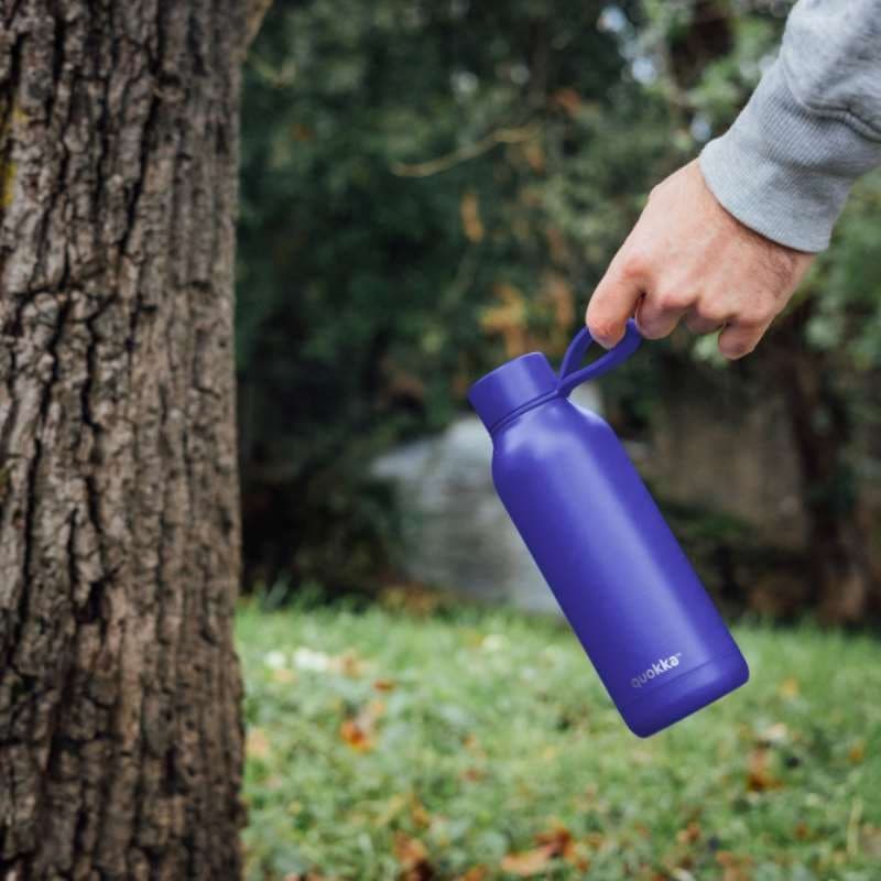 Quokka Solid con cinturino - Thermos in acciaio inossidabile da 510 ml con cinturino (blu crepuscolo) - 4