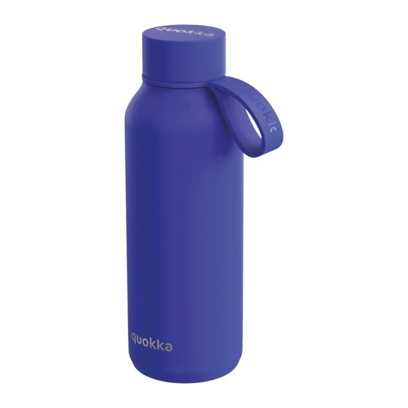 Quokka Solid con cinturino - Thermos in acciaio inossidabile da 510 ml con cinturino (blu crepuscolo) - 6