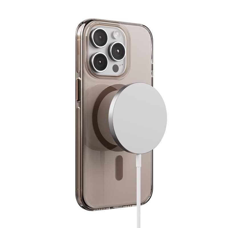 Crong Clear MAG Pro - Custodia MagSafe per iPhone 15 Pro (deserto) - 5