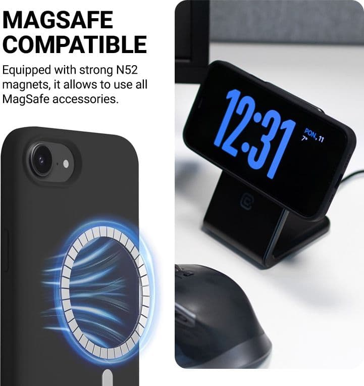 Crong Color Cover Magnetic - Custodia MagSafe per iPhone 16e (Nero) - 9