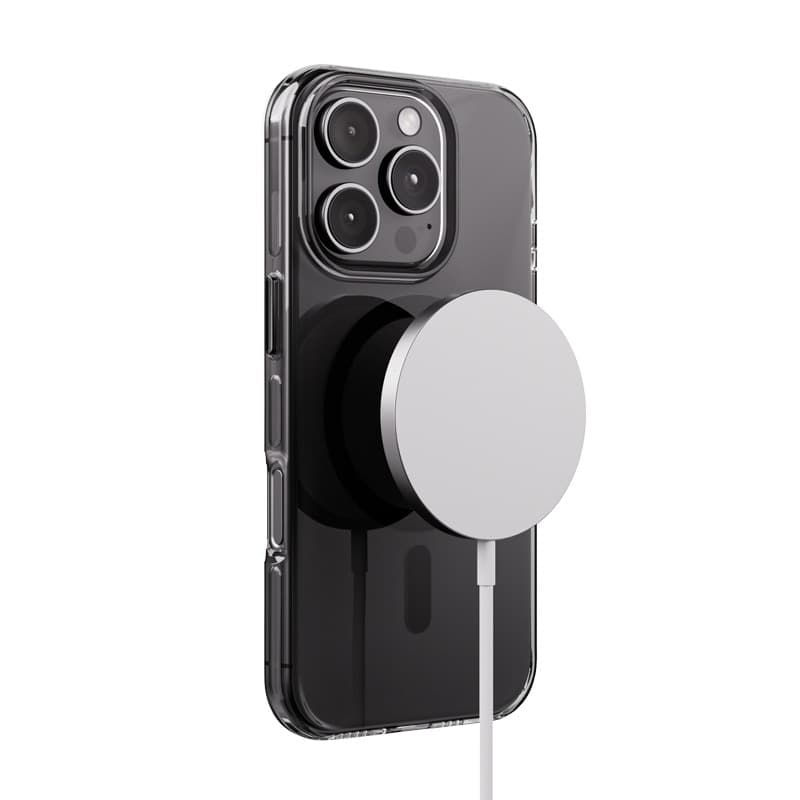 Crong Clear MAG Pro - Custodia MagSafe per iPhone 16 Pro Max (Nero) - 5