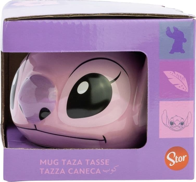 Disney Stitch - Tazza in ceramica 3D in confezione regalo della collezione Angel 375 ml - 14