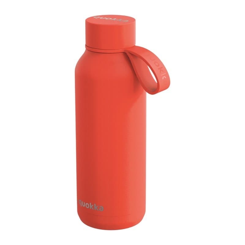 Quokka Solid con cinturino - Borraccia termica in acciaio inossidabile da 510 ml con cinturino (arancione) - 6