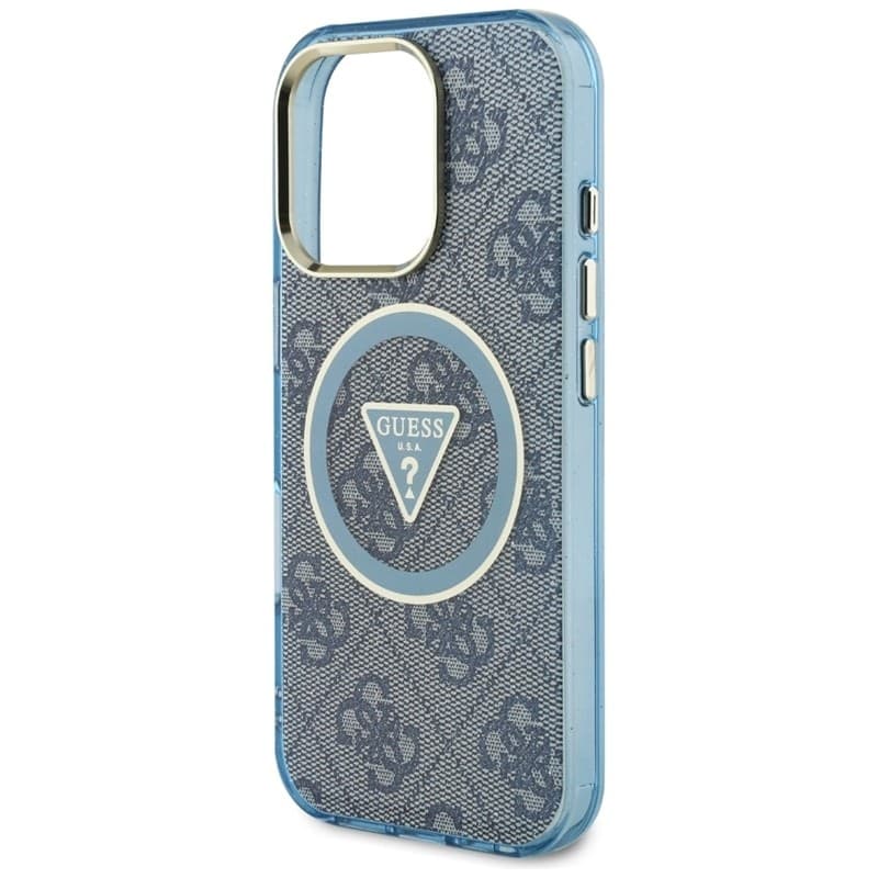 Guess IML Metal Glitter 4G Circle Triangle MagSafe - Case for iPhone 16 Pro Max (blue) - 14