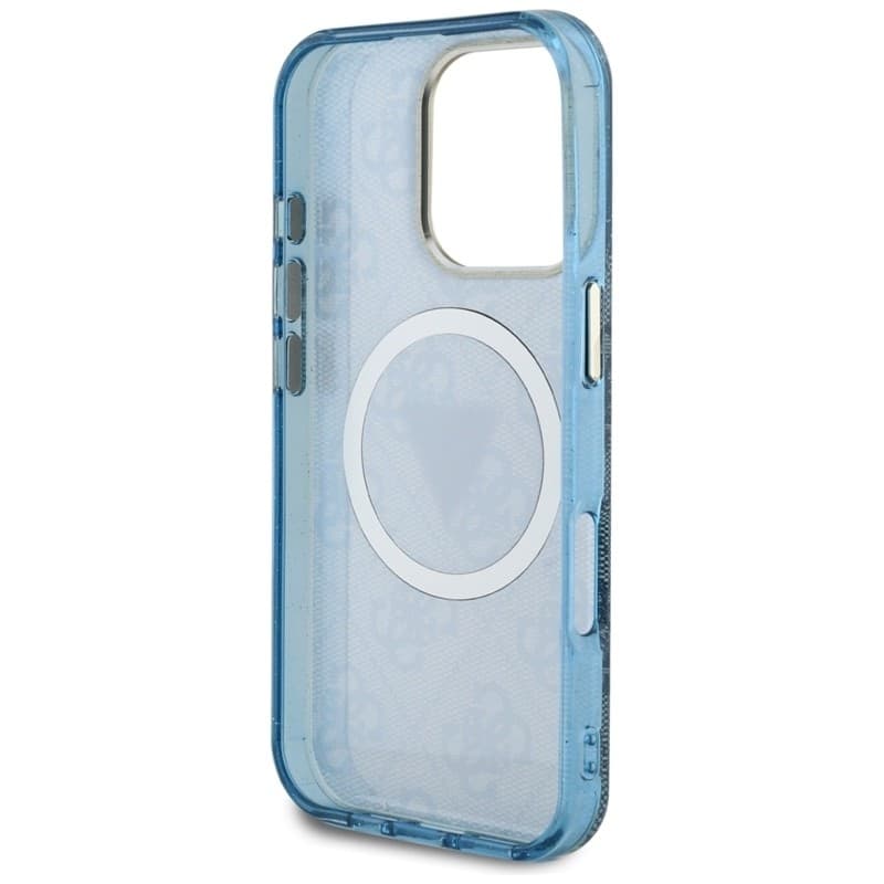 Guess IML Metal Glitter 4G Circle Triangle MagSafe - Case for iPhone 16 Pro Max (blue) - 15