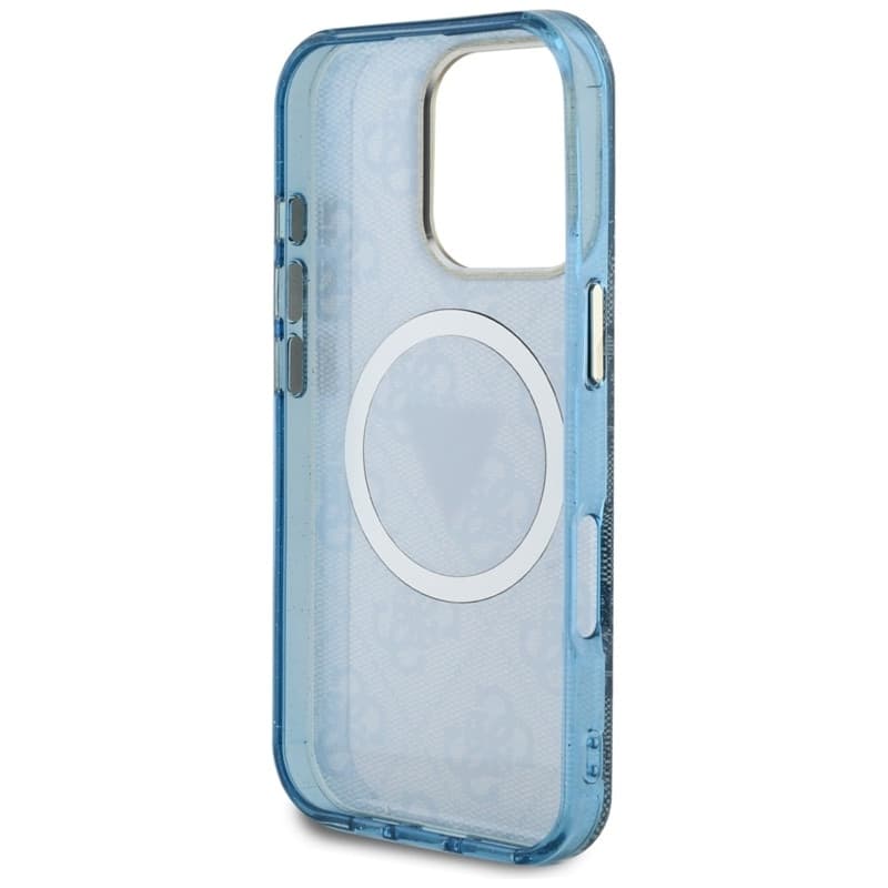 Guess IML Metal Glitter 4G Circle Triangle MagSafe - Case for iPhone 16 Pro Max (blue) - 7