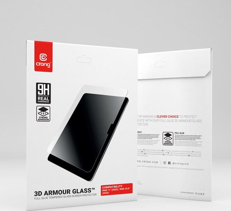 Crong 3D Armor Glass – Vetro temperato per iPad 11" (2025) / iPad 10.9" (2022) - 9