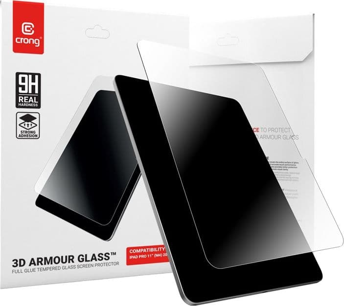 Crong 3D Armor Glass – Vetro temperato per iPad Pro 11" M5 (2025) / iPad Pro 11" M4 (2024) - 10