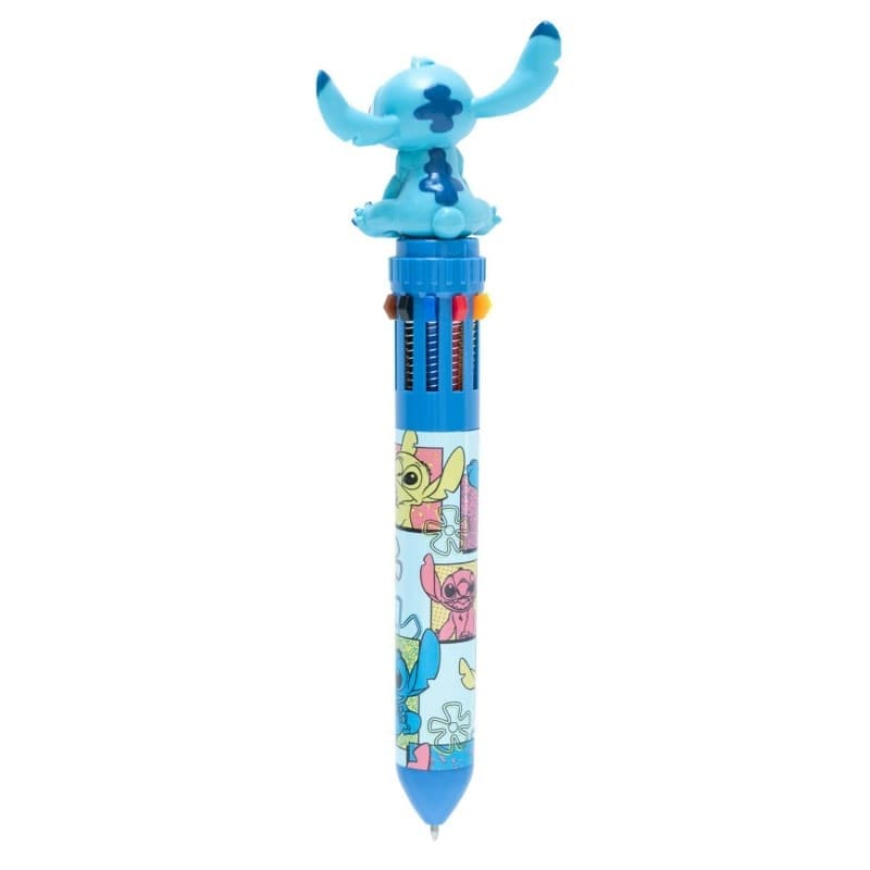 Disney Stitch - Penna automatica a 10 colori con personaggio 3D - 2