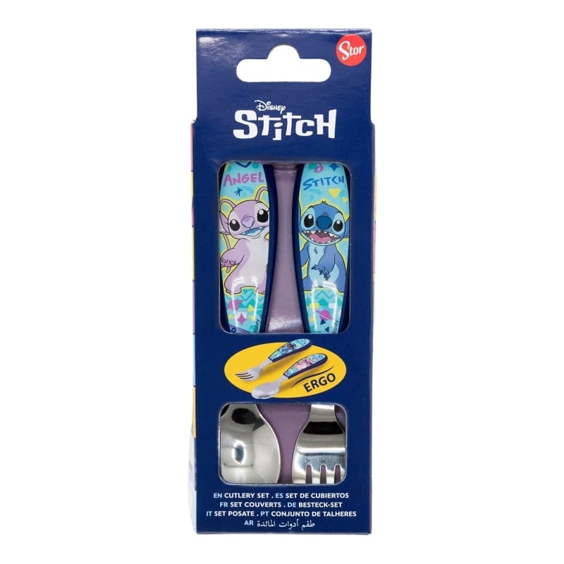Disney Stitch - Set di posate in metallo Stitch & Angel (cucchiaio e forchetta) - 2