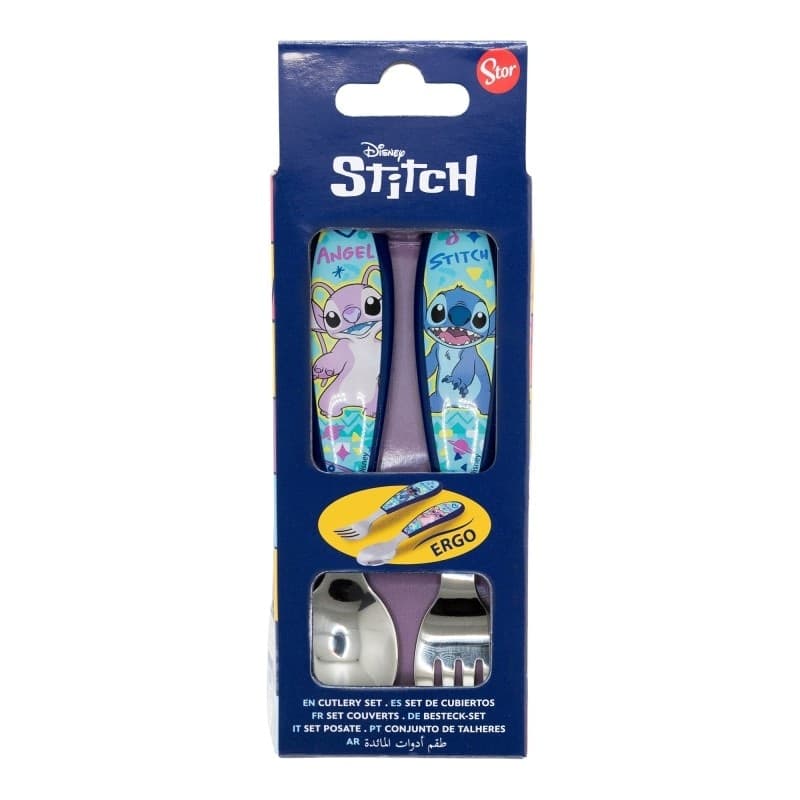 Disney Stitch - Set di posate in metallo Stitch & Angel (cucchiaio e forchetta) - 5