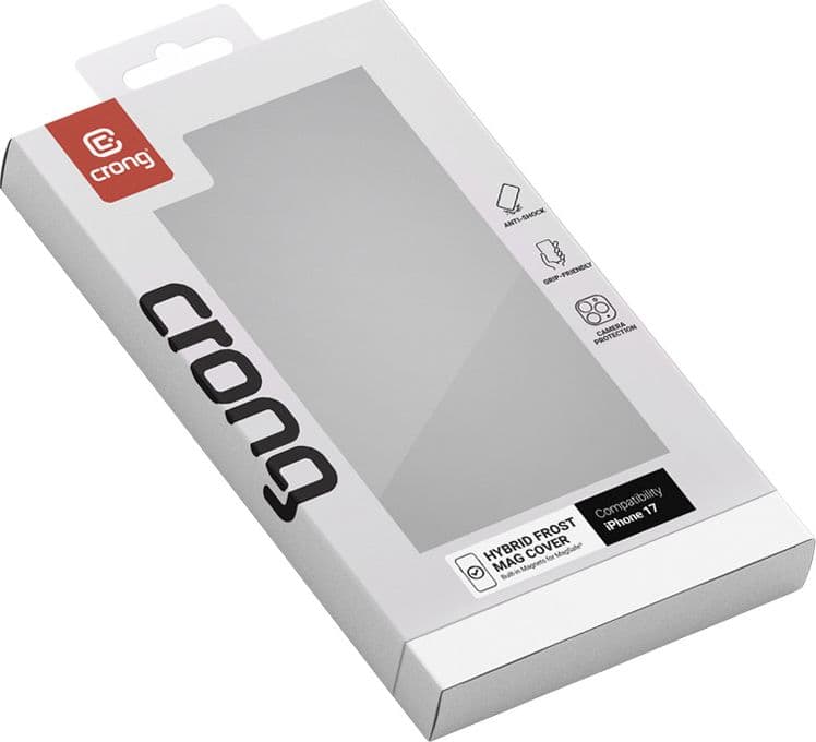 Crong Hybrid Frost MAG Cover - Custodia MagSafe per iPhone 17 (Nero) - 4