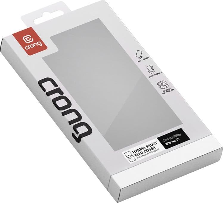 Crong Hybrid Frost MAG Cover - Custodia MagSafe per iPhone 17 (Nero) - 9