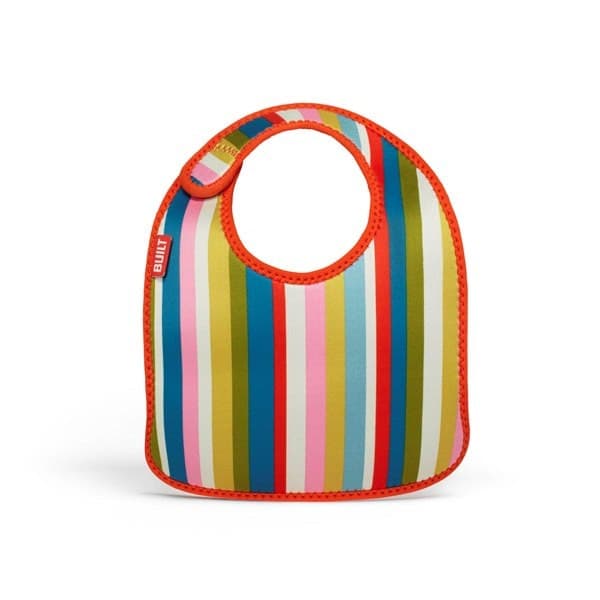 BUILT Mess Mate Set of 2 baby bib (Baby Pink Stripe) - 2