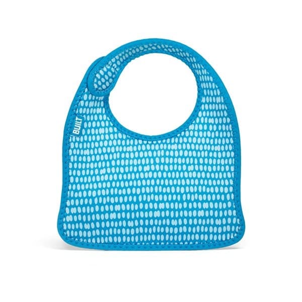 BUILT Mess Mate Set of 2 baby bib (Dribble Dots Blue) - 2