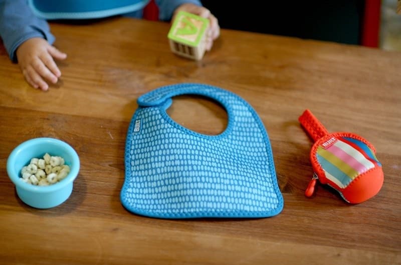 BUILT Mess Mate Set of 2 baby bib (Dribble Dots Blue) - 12