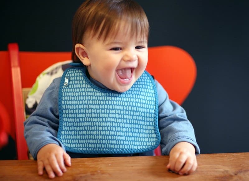 BUILT Mess Mate Set of 2 baby bib (Dribble Dots Blue) - 5
