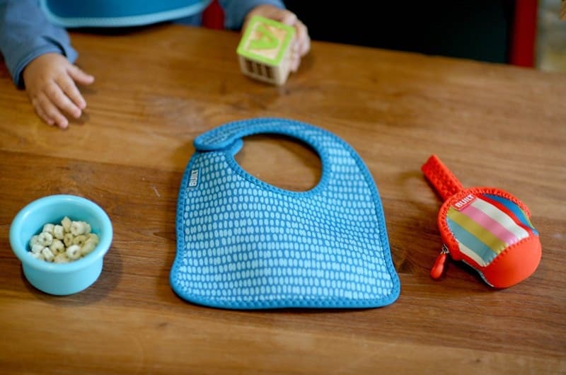 BUILT Mess Mate Set of 2 baby bib (Dribble Dots Blue) - 6