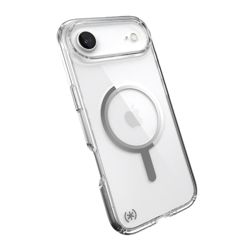 Speck Presidio Perfect Clear MagSafe - Custodia per iPhone Air (trasparente/argento) - 17