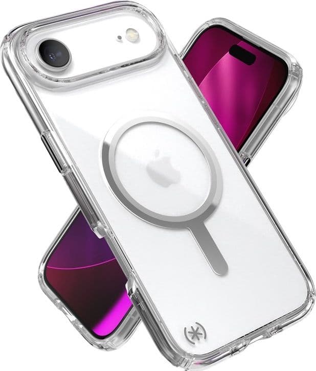 Speck Presidio Perfect Clear MagSafe - Custodia per iPhone Air (trasparente/argento) - 20