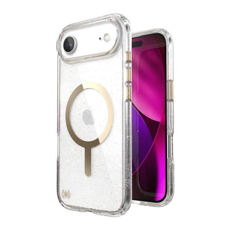 Speck Presidio Lux MagSafe - Custodia per iPhone Air (Glitter / Oro metallizzato) - 11