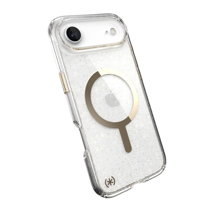 Speck Presidio Lux MagSafe - Custodia per iPhone Air (Glitter / Oro metallizzato) - 17
