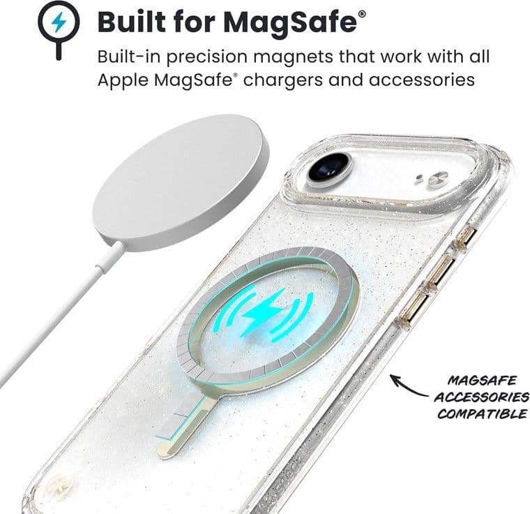 Speck Presidio Lux MagSafe - Custodia per iPhone Air (Glitter / Oro metallizzato) - 4