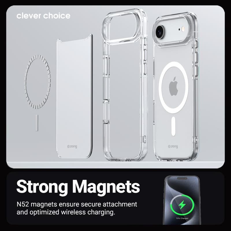 Crong Clear MAG Cover - Custodia MagSafe per iPhone 17 Pro Max (trasparente) - 2