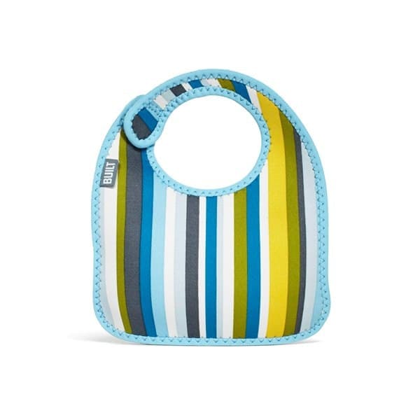 BUILT Mess Mate Set of 2 baby bib (Baby Blue Stripe) - 2