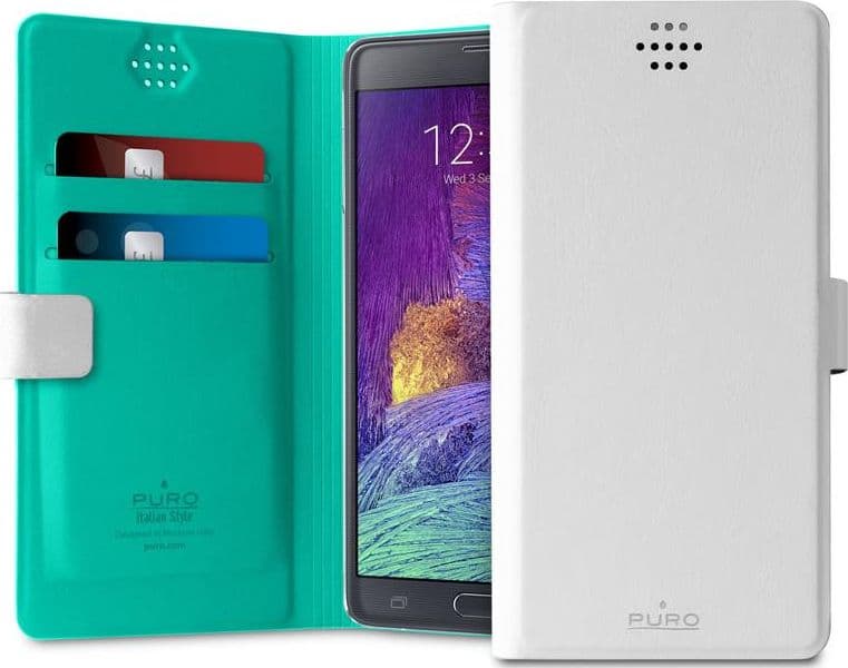 PURO Uniwallet Bi-Color - Universal 360 ° swivel case with card slots, size XXL (white) - 6