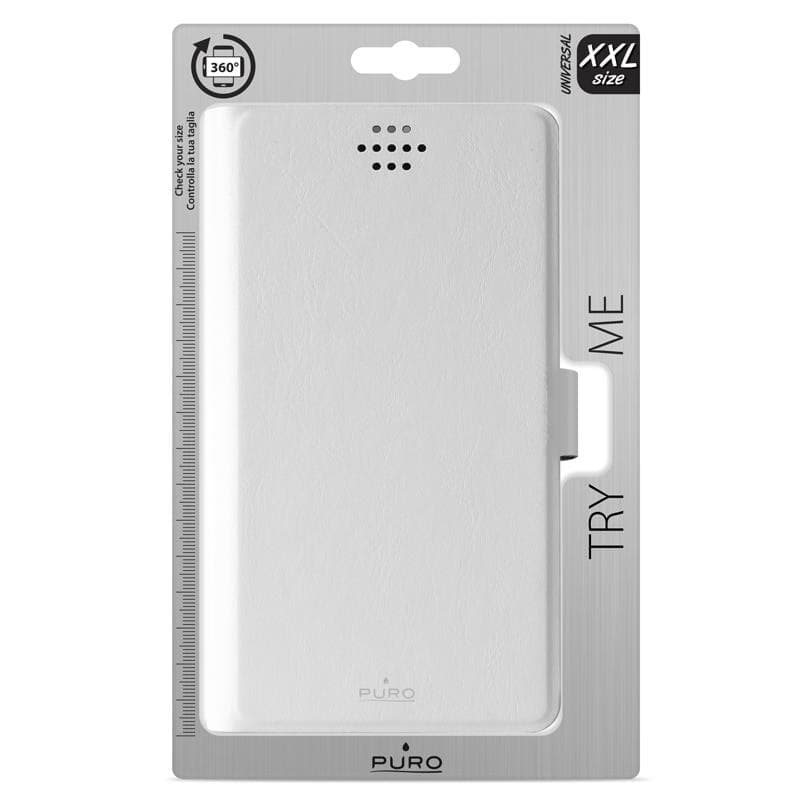 PURO Uniwallet Bi-Color - Universal 360 ° swivel case with card slots, size XXL (white) - 7
