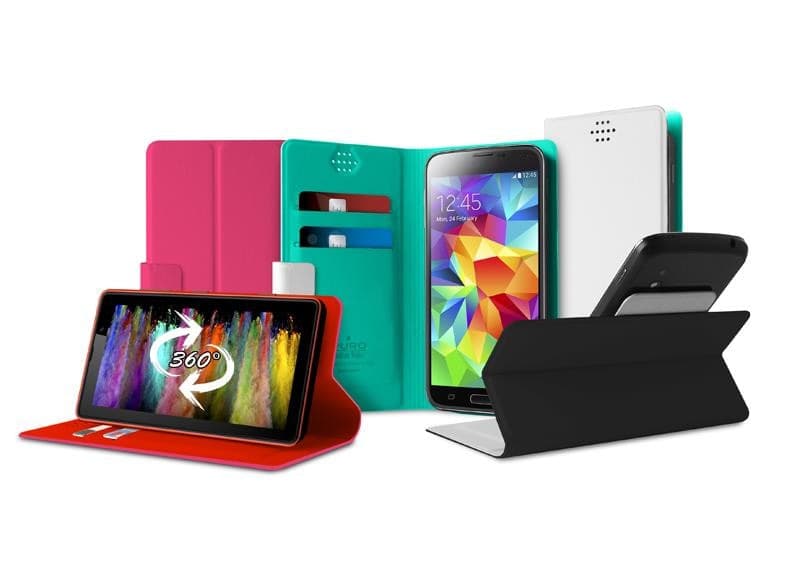 PURO Uniwallet Bi-Color - Universal 360 ° swivel case with card slots, size XXL (white) - 8