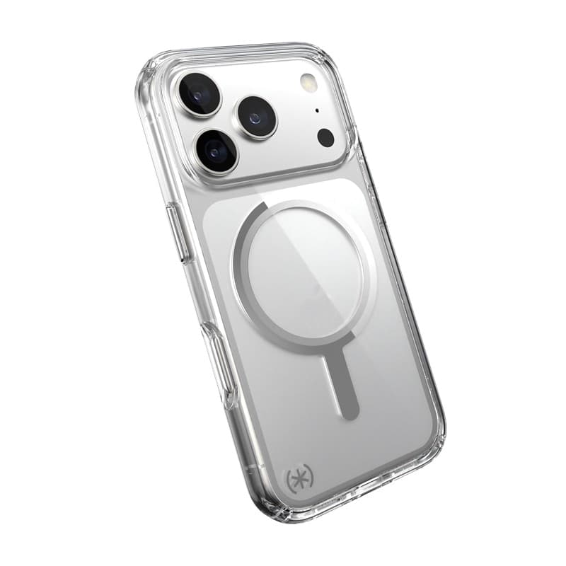 Speck Presidio Perfect Clear MagSafe - Custodia per iPhone 17 Pro (trasparente/argento) - 17