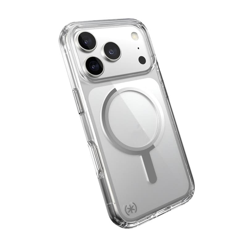 Speck Presidio Perfect Clear MagSafe - Custodia per iPhone 17 Pro (trasparente/argento) - 7