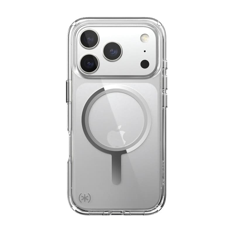 Speck Presidio Perfect Clear MagSafe - Custodia per iPhone 17 Pro (trasparente/argento) - 8