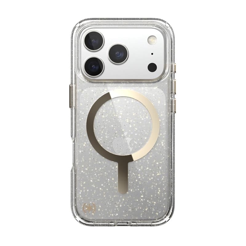 Speck Presidio Lux MagSafe - Custodia per iPhone 17 Pro (Glitter / Oro metallizzato) - 8