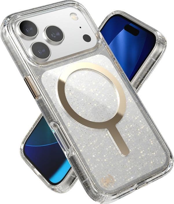 Speck Presidio Lux MagSafe - Custodia per iPhone 17 Pro (Glitter / Oro metallizzato) - 10