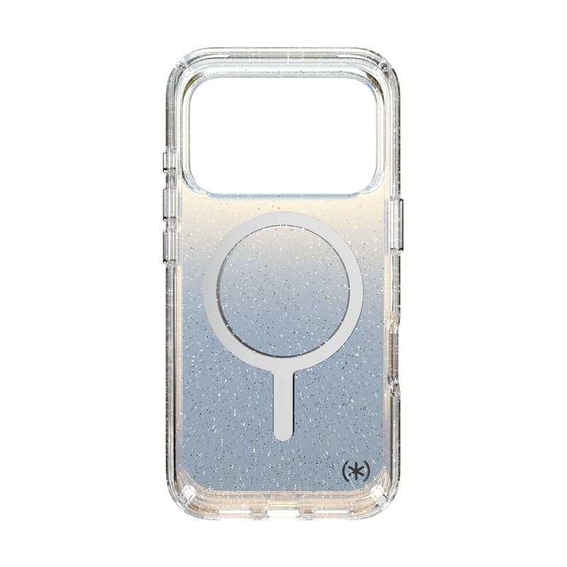 Speck Presidio Lux MagSafe - Custodia per iPhone 17 Pro (Glitter Hyper Mirror / Argento metallizzato) - 19