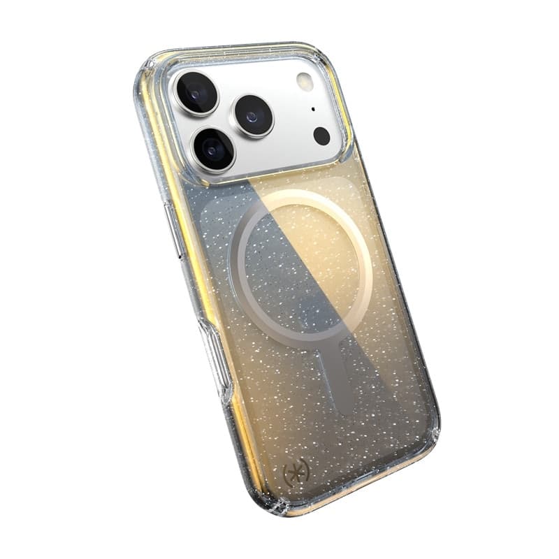 Speck Presidio Lux MagSafe - Custodia per iPhone 17 Pro (Glitter Hyper Mirror / Argento metallizzato) - 7