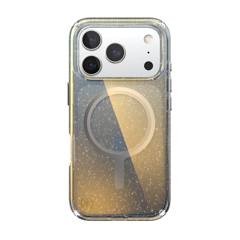 Speck Presidio Lux MagSafe - Custodia per iPhone 17 Pro (Glitter Hyper Mirror / Argento metallizzato) - 8