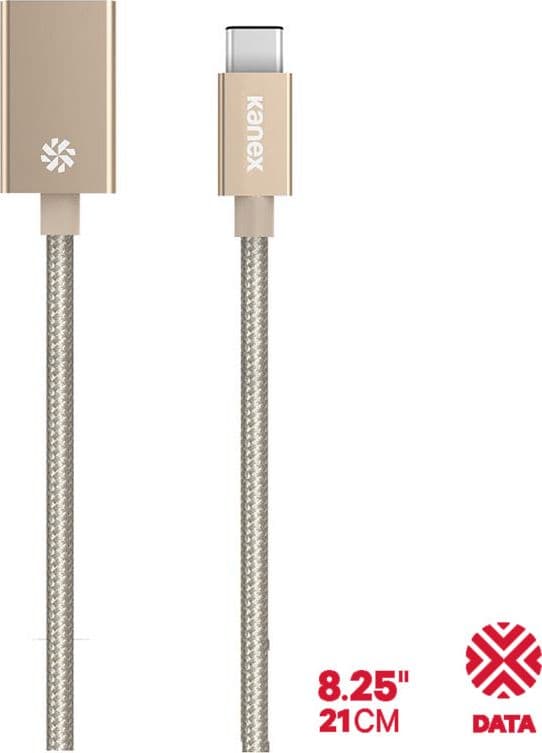 Kanex DuraBraid™ Adapter - USB-C to USB 3.0 type A Aluminium Adapter (Gold)