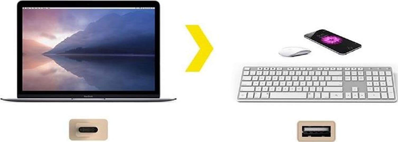 Kanex DuraBraid™ Adapter - USB-C to USB 3.0 type A Aluminium Adapter (Gold) - 7