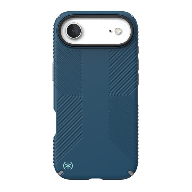 Speck Presidio2 Grip MagSafe - Custodia per iPhone Air (Deep Sea / Argento metallizzato / Blu intenso) - 8