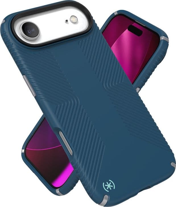 Speck Presidio2 Grip MagSafe - Custodia per iPhone Air (Deep Sea / Argento metallizzato / Blu intenso) - 10